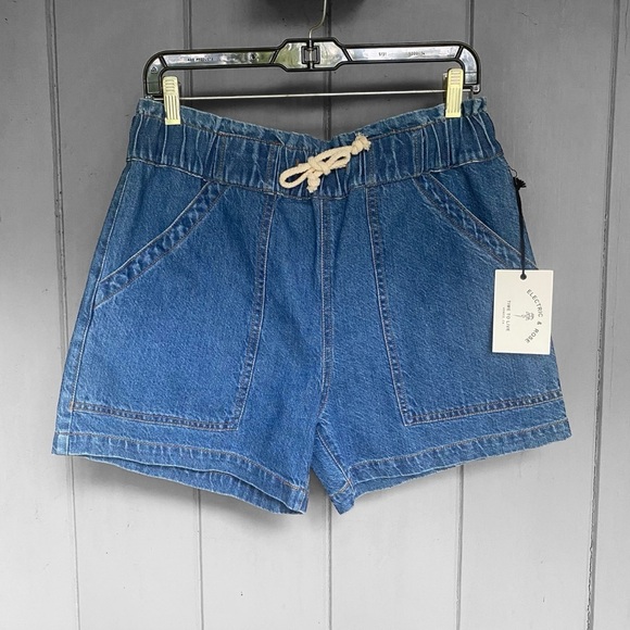 Electric & Rose Blue Denim Drawstring Shorts - Picture 4 of 6